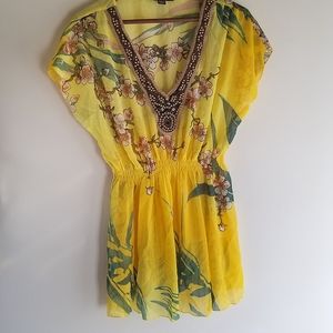 Mushka Embellished Sheer Floral Top Sz 1X NWOT